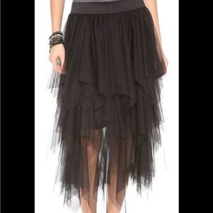 free people black ruffled skirt